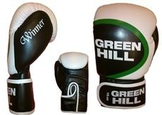 BGW-2212  Перчатки бокс. WINNER белый/черный/зеленый 16 oz к/з (10228)