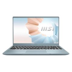 Ноутбук MSI Modern 14 B11SB-413RU, 14", IPS, Intel Core i5 1135G7 2.4ГГц, 16ГБ, 512ГБ SSD, NVIDIA GeForce MX450 - 2048 Мб, Windows 10, 9S7-14D212-413, голубой (1467873)