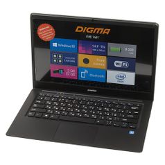 Ноутбук DIGMA EVE 1401, 14.1", Intel Atom X5 Z8350 1.44ГГц, 2Гб, 32Гб SSD, Intel HD Graphics 400, Windows 10 Home, ET4012EW, черный/серебристый (493012)