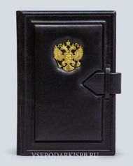 Ежедневник кожаный А5 «Классик» черный (с несъёмной обложкой) недатированный (122916)