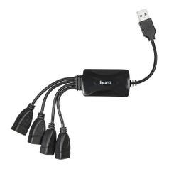 Хаб (разветвитель) Buro BU-HUB4-0.3-U2.0-Splitter, черный (1001420)