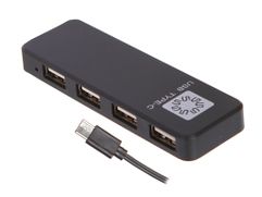 Хаб USB 5bites 4xUSB 2.0 - Type-C Plug Black HB24C-210BK (878905)