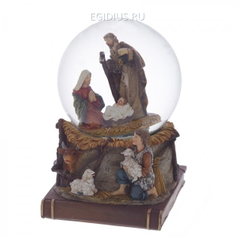 Фигурка декоративная в стеклянном шаре с музыкой и генератором вьюги, 10,5х11,3х15,5см, 100мм (30009)