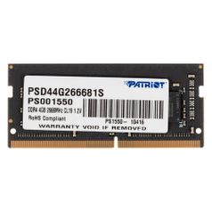 Модуль памяти Patriot Signature PSD44G266681S DDR4 - 4ГБ 2666, SO-DIMM, Ret (1417054)