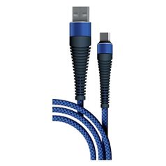Кабель BORASCO Fishbone, micro USB (m) - USB (m), 1м, синий [38501] (1395883)
