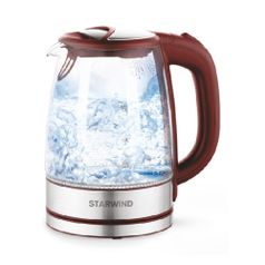 Чайник электрический StarWind SKG2419, 2200Вт, бордовый и серебристый (1204665)