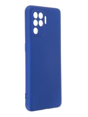 Чехол DF для Oppo Reno 5 Lite с микрофиброй Silicone Blue oOriginal-11 (840394)