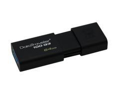 USB Flash Drive Kingston DataTraveler 100 G3 64 GB, 1 шт., черный (156899)