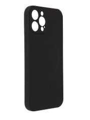 Чехол DF для APPLE iPhone 12 Pro Max c микрофиброй Silicone Black iMagnetcase-04 (847317)
