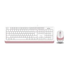 Комплект (клавиатура+мышь) A4TECH Fstyler F1010, USB, проводной, белый [f1010 pink] (1192165)