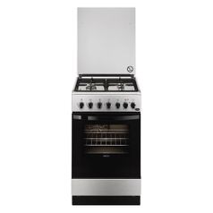 Газовая плита ZANUSSI ZCK9552H1X, электрическая духовка, нержавеющая сталь (282009)