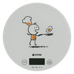 Весы кухонные VITEK VT-8018, белый/рисунок (476229)