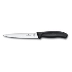 Нож кухонный Victorinox Swiss Classic (6.8713.16B) стальной филейный лезв.160мм прямая заточка черны (1471022)
