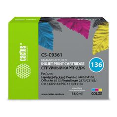 Картридж Cactus CS-C9361, №136, многоцветный / CS-C9361 (754531)