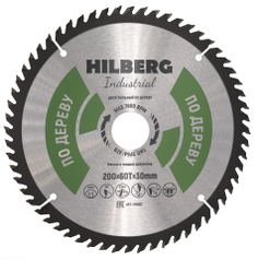 Диск пильный по дереву 200 мм, серия hilberg industrial 200*60Т*30 мм. hw202.