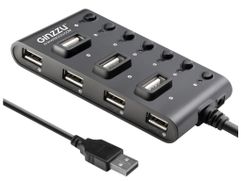 Хаб USB Ginzzu GR-487UB USB - USB 2.0 7 ports Black 14175 (739647)