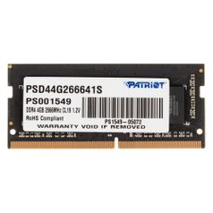 Модуль памяти Patriot Signature PSD44G266641S DDR4 - 4ГБ 2666, SO-DIMM, Ret (1417935)