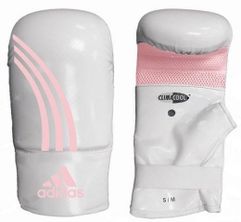 ADIBGS01/B Снарядные перчатки  ADIDAS/BOX -FIT  к/з  бело-розовые  р. S/M (565)