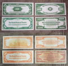 Качественные копии банкнот США c В/З Federal Reserve +  Золотой  доллар 1934 год. супер скидки!!!  