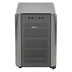 Винный шкаф KitFort КТ-2402, однокамерный, черный/серебристый (1098595)