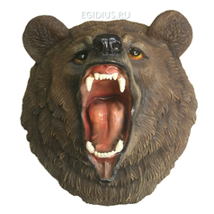 Фигура декоративная навесная "Голова свирепого медведя"L28W41H41см (51316)