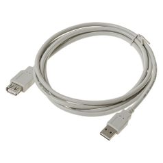 Кабель-удлинитель USB2.0 Buro Reversible, USB A(m) - USB A(f), 1.8м, серый (359903)