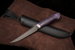 Нож из стали D2 «Щука», рукоять: Притин дюраль, стабилизированная карельская береза (9306)
