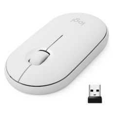 Мышь Logitech Pebble M350, оптическая, беспроводная, USB, белый [910-005716] (1375140)