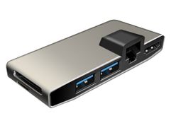Карт-ридер Ginzzu EXT GR-867UB USB Type-C - HDMI/2xUSB 3.0/RJ45/microSD/SD Black 17438 (739520)