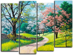 Модульная картина "Цветущий лес" (107360505)