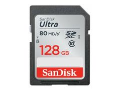Карта памяти 128Gb - SanDisk Ultra Secure Digital XC Class 10 UHS-I SDSDUNR-128G-GN6IN (749159)