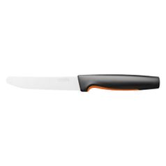 Нож кухонный Fiskars Functional Form 1057543 стальной для томатов лезв.113мм серрейт. заточка черный (1522021)