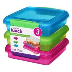 Набор контейнеров Sistema Lunch 41647 прямоуг. 0.45л. пластик многоцветный наб.:3пред. (1439783)
