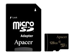 Карта памяти 128Gb - Apacer - Micro Secure Digital XC Class 10 UHS-1 AP128GMCSX10U1-R с переходником под SD (825183)