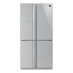 Холодильник SHARP SJ-FS97VSL, трехкамерный, серебристое стекло/стекло (394434)