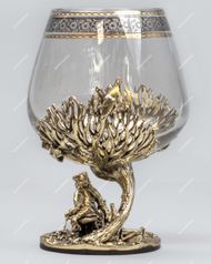 Подарочный бокал для коньяка "Зимняя Рыбалка" (художественное литье) (122680)