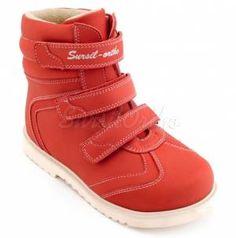 Сурсил-Орто (лечебная антивальгусная обувь) Ботинки Сапоги на байке высокие берцы демисезон 23-215 Красный  (6727)