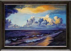 Картина на холсте маслом "Колоритное небо над океаном" 42 x 62 см. Автор: Маслова Ольга 
                         (1037)
