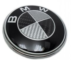 Эмблема чёрная карбоновая в стиле Classic на капот BMW, 1 шт, 82 мм (1834871)