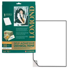Фотобумага Lomond 70g/m2 White 50 листов - самоклеящаяся 2100005 / 121019 (216956)