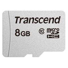 Карта памяти microSDHC TRANSCEND 8 ГБ, 20 МБ/с, Class 10, TS8GUSD300S, 1 шт. (1119410)