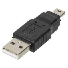 Переходник USB2.0 NINGBO mini USB B (m) - USB A(m), черный (841871)