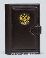Ежедневник А5 «Классик» в кожаной съёмной обложке (темно-коричневый) (123249)