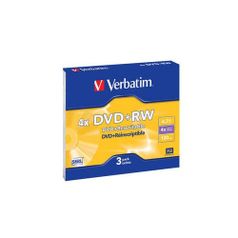 Оптический диск DVD+RW VERBATIM 4.7Гб 4x, 3шт., slim case [43636] (74366)