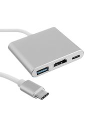 Адаптер Palmexx USB C-HDMI-USB 3.1-USB C PX/HUB-USBC-HDMI-USB Silver (386425)