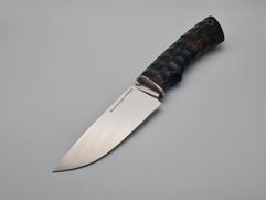 Нож из стали Р6М5 быстрорез «Сокол», рукоять: мельхиор, стаб береза (многоцвет) (9371)