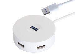 Хаб Baseus Round Box USB 3.0 to USB3.0 / USB2.0x3 25cm White CAHUB-F02 (665671)