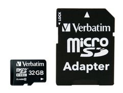 Карта памяти 32Gb - Verbatim - Micro Secure Digital HC Class 10 44083 с переходником под SD (218828)