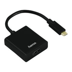 Адаптер Video HAMA H-135726, HDMI (f) - USB Type-C (m), GOLD , круглое, 0.1м, черный [00135726] (431440)