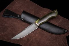 Нож из стали ХВ5 «Русский», рукоять: Притин мельхиор, стабилизированная карельская береза (9673)